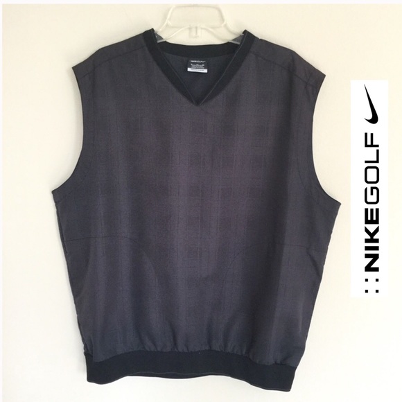 Nike Other - NIKE Golf Classic Plaid Pullover Vest Black Sz XL